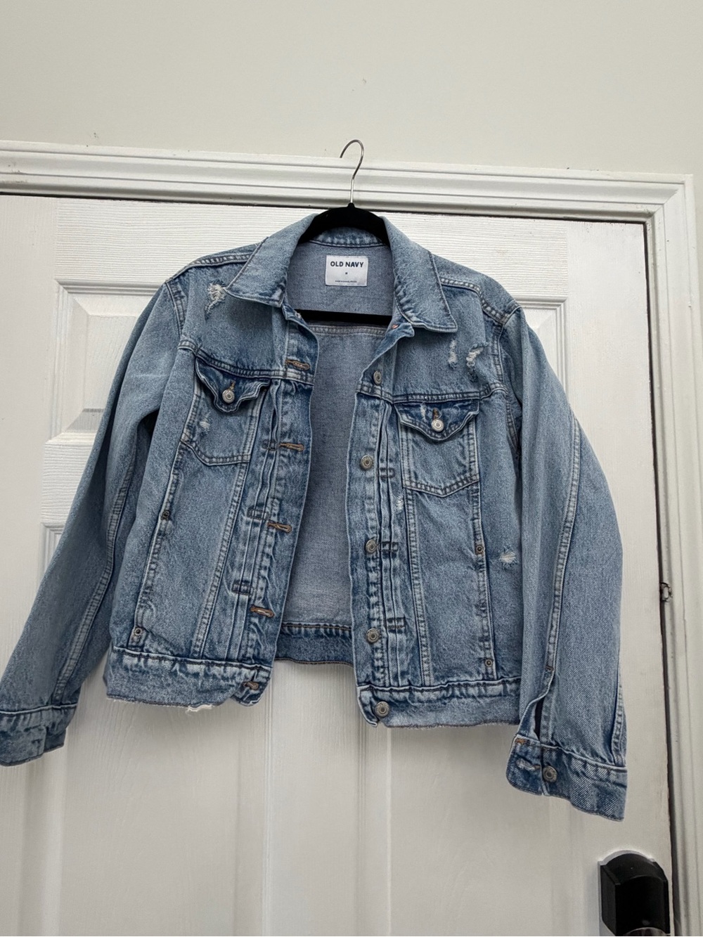 Old Navy Light Blue Distressed Denim Jacket